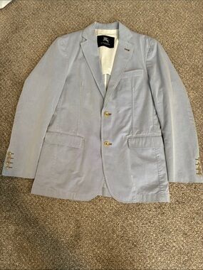 Burberry Men’s Blue Cotton Blazer Sport Coat Eu Sz 48 US Sz 38